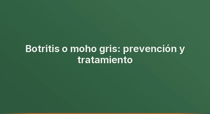 Botritis o moho gris: prevención y tratamiento