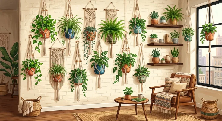 Macramé para colgar plantas: patrones fáciles para empezar