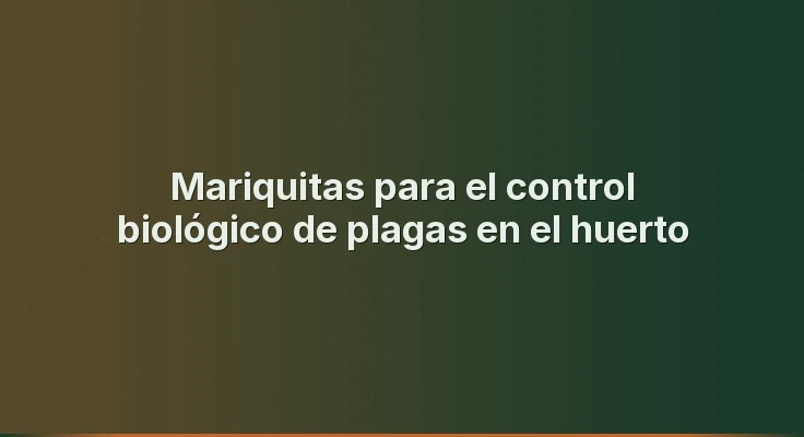 Mariquitas para el control biológico de plagas en el huerto