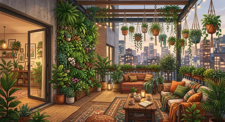 Terrazas estilo chill out con plantas: crea tu oasis urbano